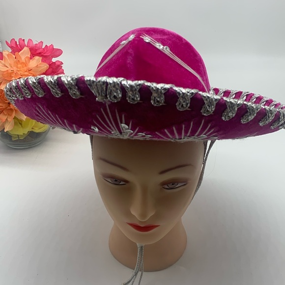 Salazar Yepez Pink Silver Sombrero Hat Made in Mexico HT6832 - Picture 3 of 14